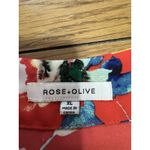 Rose + Olive Red Floral Tunic Top Blouse Size XL Long Sleeve Flowy High Lo Boho Photo 2