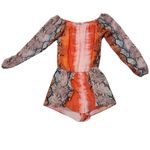 Lovers + Friends Carmella Aztec Python Off Shoulder Long Sleeve Romper Small Photo 2