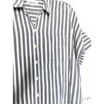 Madewell  Daily Shirt Button Front Blue White Stripe Women's Size XS Photo 4