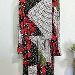 Libby Edelman  Floral Patchwork Midi Dress Size Large Photo 0