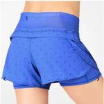 Fabletics Austyn Running Blue Polka Dot Athletic Shorts Size Medium Photo 0