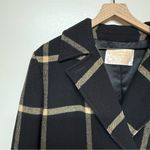 Pendleton Vintage 1980’s  Women’s Black and Tan Plaid‎ Virgin Wool Long Coat RARE Photo 4