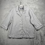 Ralph Lauren Lauren  Women Pajama Set Gray Pinstripe Crop Pants Top XL Loungewear Photo 1