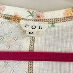 POL  Floral Patchwork Crochet Accent Oversized Long Sleeve Top Size M Photo 4