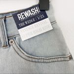 REWASH New  High Rise Distressed Denim Shorts The Wedge Light Blue Photo 8