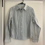 L.L Bean Vintage Women’s Button Down Collared Long Sleeve Shirt Floral Striped L Blue Size L Photo 0