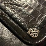 Brighton Black Crocodile-Embossed and Braided Leather Accents Crossbody Photo 8
