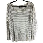 Old Navy Womens Striped Relaxed Scoop Neck Sweater Black White Size L Photo 0