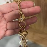 ZARA Faux Pearl Bead and Stone Necklace Gold Tone Photo 3