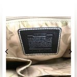 Coach Legacy Black/Cream Leather Woven Straw Rattan Tote Satchel Purse Bag Photo 3