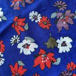 Royal Blue and Orange Floral Decorative Rectangular Scarf Photo 5