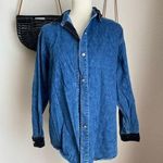 The Limited Vintage Jeans Denim Suede Button Top, Size Large Photo 0