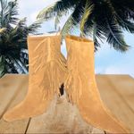 Predictions  Carmel suede fringe side ankle boots! NWT Photo 3