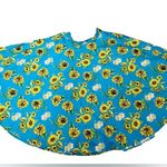 Hell Bunny Vixen Blue Yellow White Sunflower Retro Pinup Cottagecore Swing Skirt Photo 2