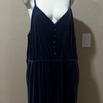Popsugar  blue velvet spandex strap plus size jumpsuit Photo 1