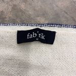 fab'rik  oversized open front sweater cardigan Geometric Cream Blue Boho Womens M Photo 2