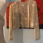 Montage Collection Mon Cheri Maxi Dress & Vest Beige Embroidered Beaded Size 16 Photo 3