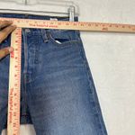 Levi's Jeans 26 White Oak Cone DEnim Medium Wash Raw Hem Button Pink Dyed Skinny Photo 6