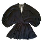 Mara Hoffman Black Chiffon Balloon Sleeve Mini Dress Photo 7