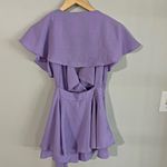 DO+BE  Lavender Ruffle Wrap Romper Open Back Tie Waist Dressy One-Piece S Photo 8