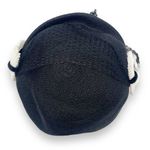Vintage 50s Tilt Hat Black & Cream Straw Close Style Fascinator Black Mesh Veil Photo 12