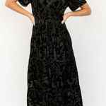 Baltic Born  Bronwyn Black Floral Velvet Midi Dress Photo 0