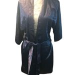 Maid Of Honor House Coat Belted Size Large Blue Photo 4