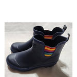 landchief size 8 rubber rainbow shoes woman Black Photo 5