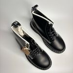 Dr. Martens  1460 Contrast Stitch Leather Lace Up Boots in Black Smooth Leather Photo 5