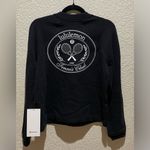 Lululemon Cotton French Terry Crewneck Pullover Tennis Club Black White Size M Photo 6