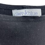 Swank Blue Long Sleeve Black MIDI Dress Photo 4