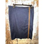 Ralph Lauren Denim skirt, leather trim, zipper, size 8 Blue Size M Photo 2
