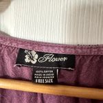 Flower Floral Bohemian Lace Embroidered Top Sz L Purple Size L Photo 2