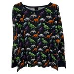 Hyde and Eek Dino skeleton long sleeve tee PJ top Halloween spooky casual plus Black Size 2X Photo 0