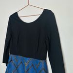 Slate + Willow  Women's Blue Metallic Jacquard Crew Neckline Mini Dress Size 8 Photo 4
