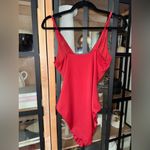 ANDIE  The Amor One Piece swimsuit bow Eco Nylon Crimson Long Torso tall vneck Photo 2