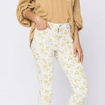 Judy Blue Golden Meadow Skinny Fit Mid Rise Jeans Cream Yellow Size 28 7 Photo 0
