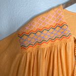 Free People  Orange Boho Market Embroidered Cotton Tunic Medium Photo 6