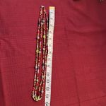 Double strand green silver red purple yellow different size beads necklace EUC Photo 2