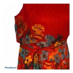 MSK Blouson Red Floral Belted Maxi Dress Size 8 Ankle Length Sleeveless Photo 7