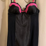 Apt. 9  Black Chemise with Pink Lace Trim Photo 0