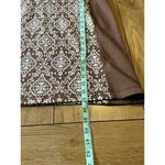 Sahalie Anthropologie Jacquard Sheath Dress Sz M Brown/White Stretch Knit Ribbed Size M Photo 3