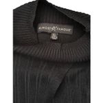 Almost Famous  Top Women's Junior Black Ribbed Sheer Mock Neck Elegant Chic Photo 4