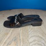 Brighton  Lizzie Brown Croc Embossed Women's Slide Sandals Block Heel Size 7.5 Photo 3