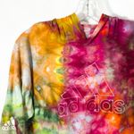 Adidas Size XL Handmade Tie Dye Hoodie Top Long Sleeve Boho Artsy Festival 488 Photo 4