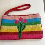 Red and Pink Clutch with Cactus Wristlet Strap 5x9” Photo 0