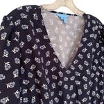 Draper James  Floral Peasant Dress Women's Large Navy Preppy Feminine Dainty Photo 3