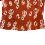 Madewell  Georgette Lucie Floral Smocked Top‎ Square Neck Puff Sleeve Rust Size M Photo 13
