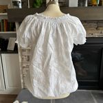 Harvé Benard Harve Benard White Puff Sleeve Blouse with Smocked Ruffled Details Photo 2