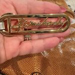 B. MAKOWSKY LEATHER SHIMMER SNAKE BROWN LIZZARD SHOULDER HANDBAG GOLDTONE TRIM Photo 7